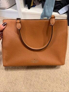 kate spade Tan Brown Pebbled Leather Satchel